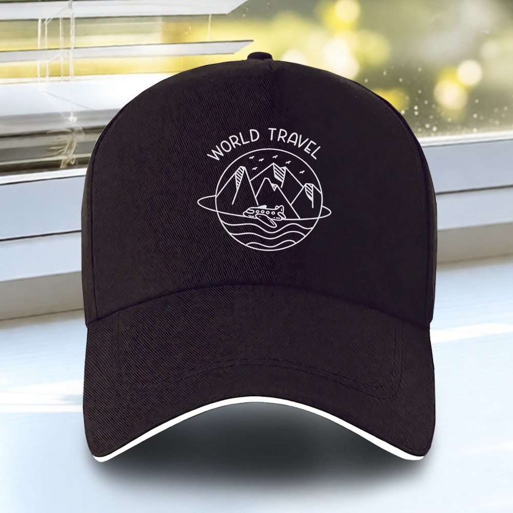 Outdoor Adventure World - Topi Bisbol Grafis Gunung Dunia, Topi