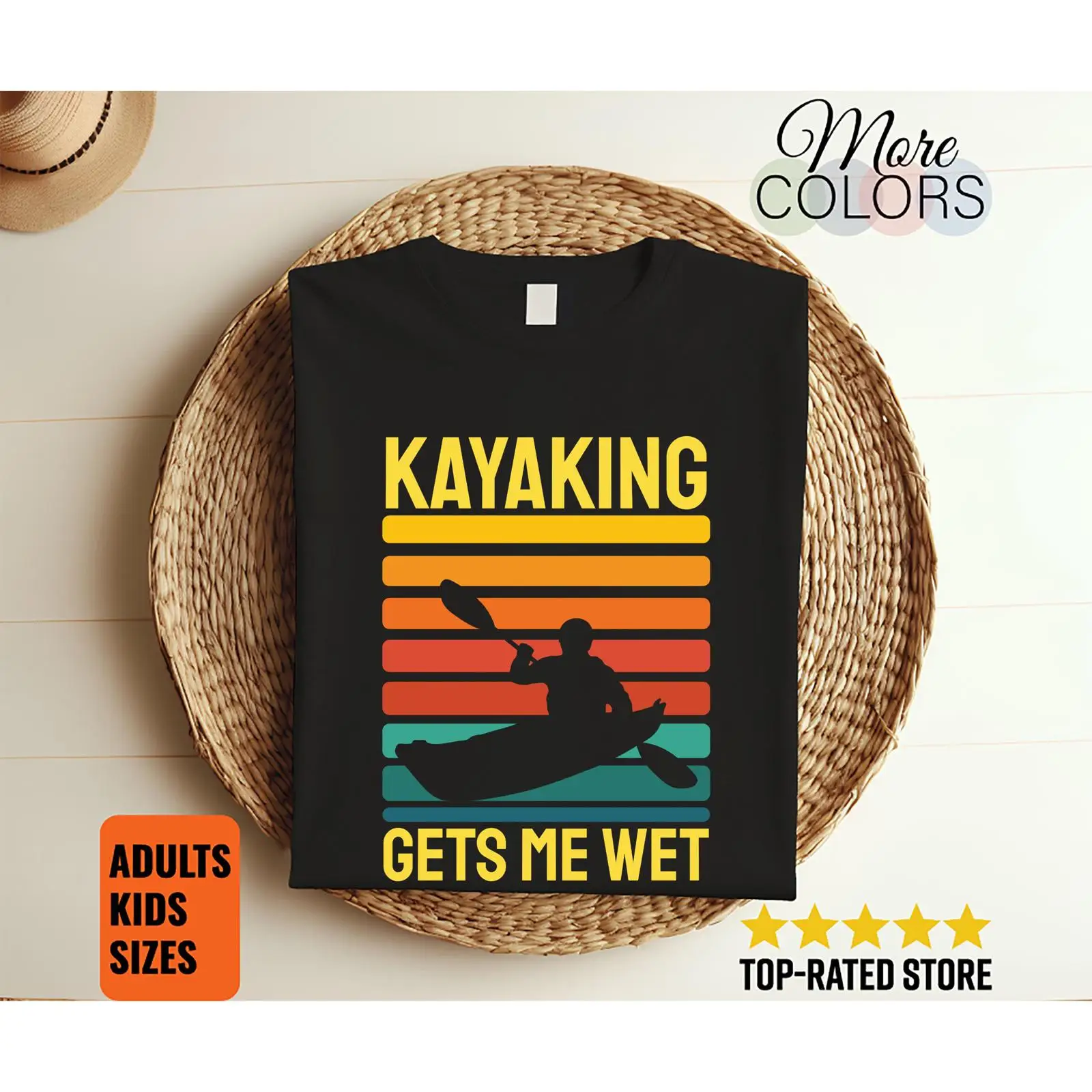 Outdoor Adventure Kayak - Kaos Lucu 'Kayak Vintage Membuatku Basah'