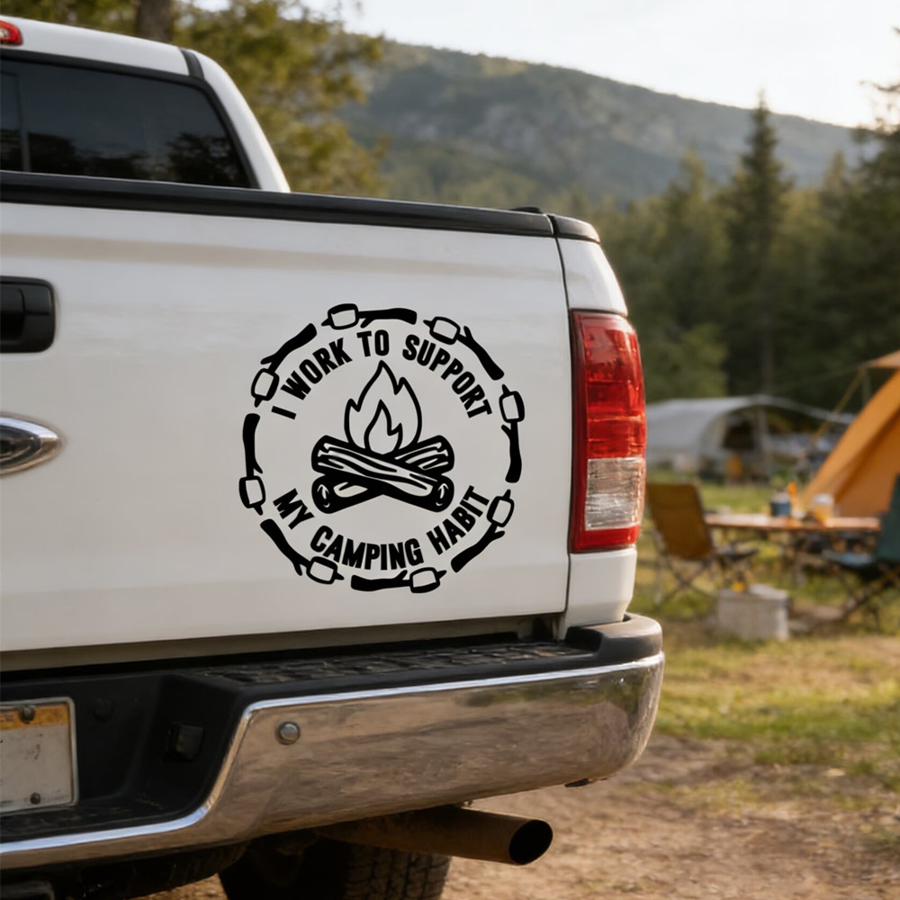Stiker Mobil Kutipan Camping L - Outdoor Adventure Quotes ulasan dan harga