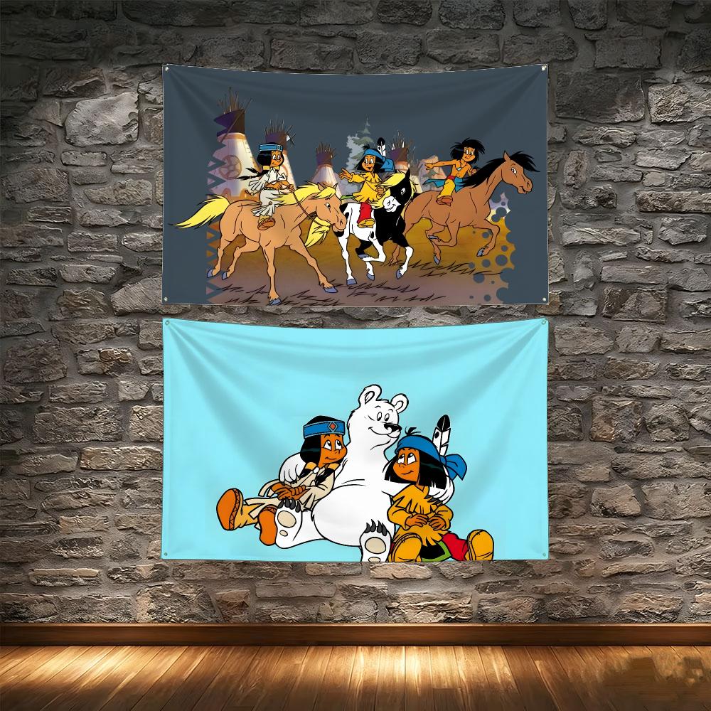 Tapestry Bendera Kartun Anak P - Outdoor Adventure Kids Party ulasan dan harga