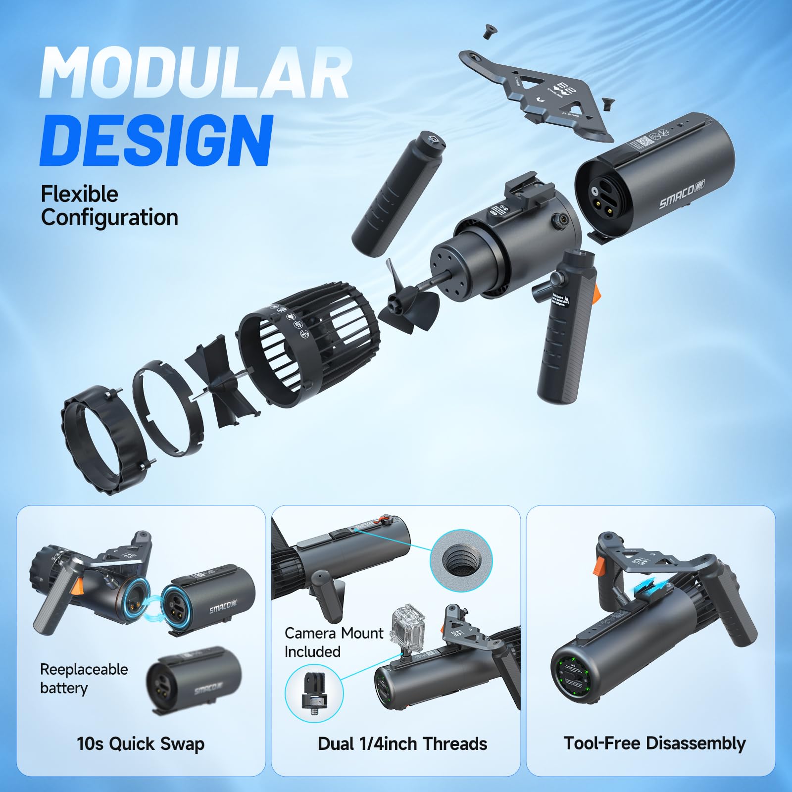 Set Skuter Bawah Air Mini SMAC - Outdoor Adventure Videos ulasan dan harga