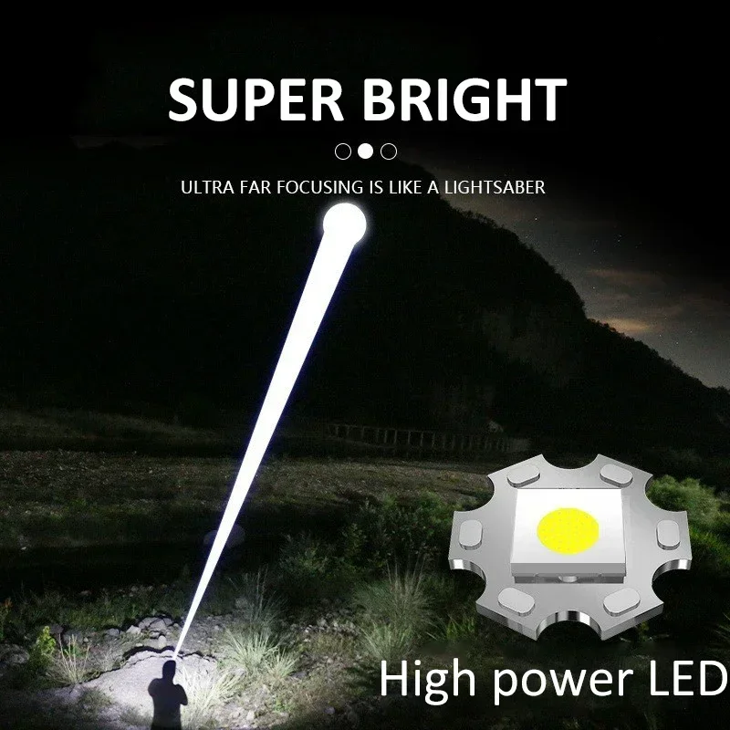 Senter LED 900000LM yang Kuat, - Outdoor Adventure Travel ulasan dan harga