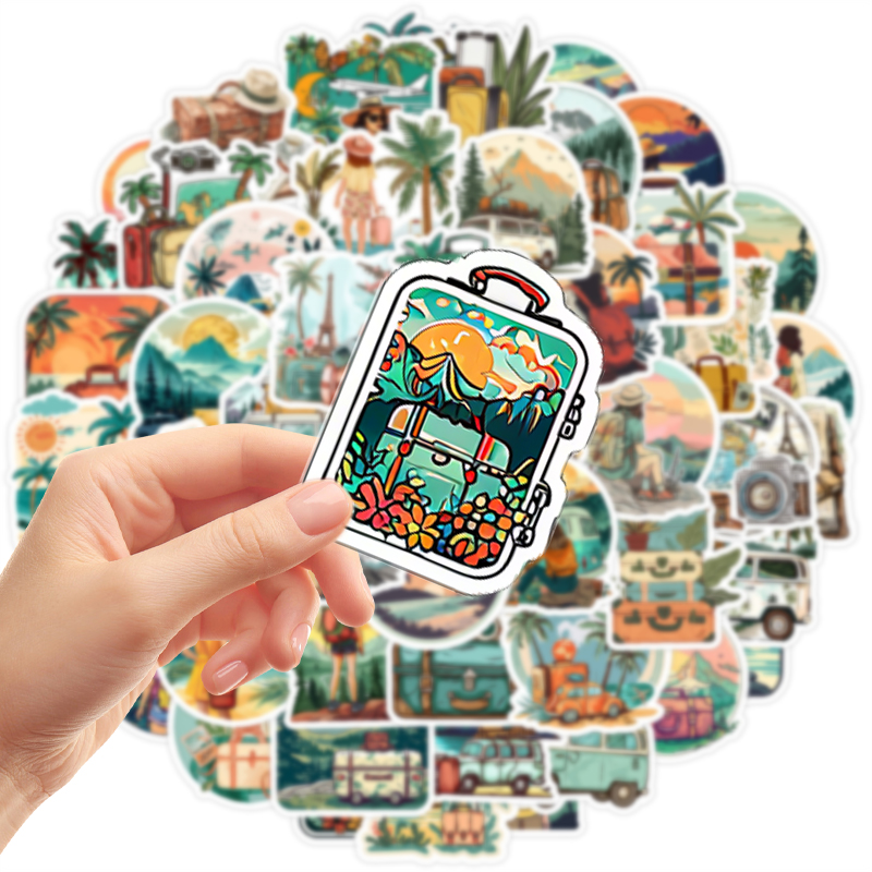 50 Buah Paket Stiker Perjalana - Outdoor Adventure World ulasan dan harga