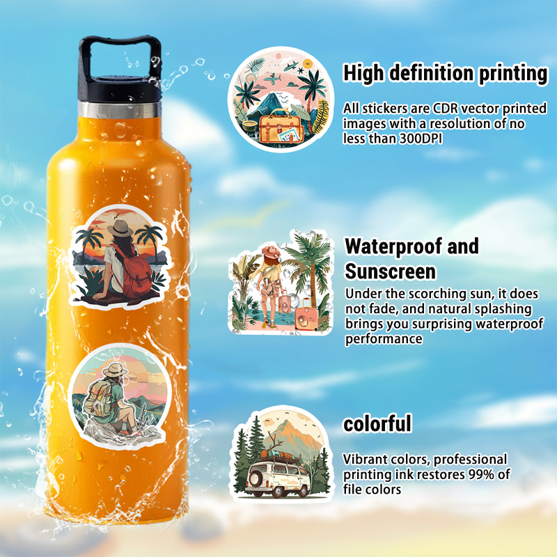 50 Buah Paket Stiker Perjalana - Outdoor Adventure World ulasan dan harga