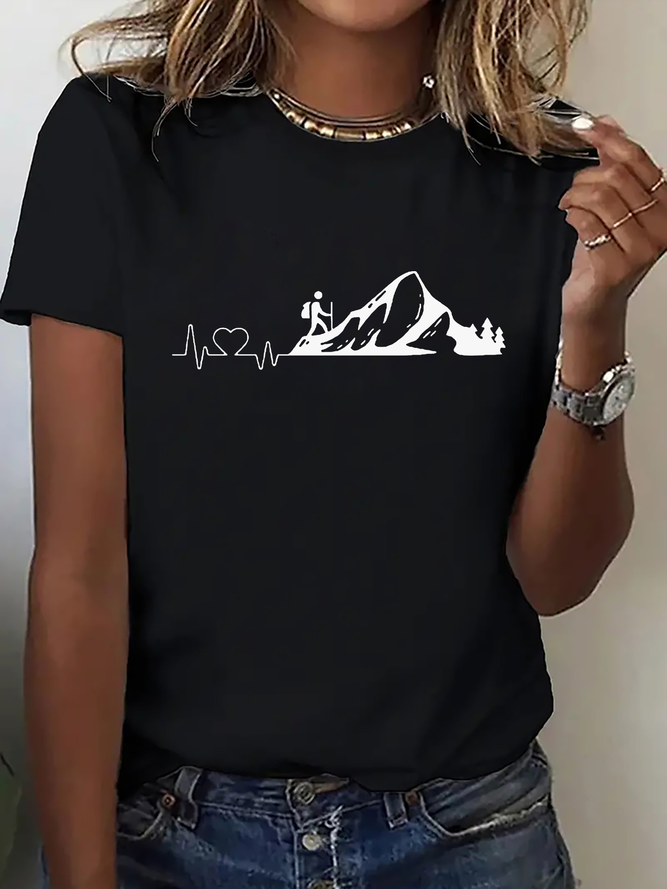 Kaos Wanita Motif Detak Jantun - Outdoor Adventure Films ulasan dan harga